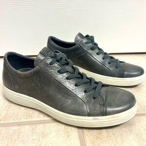 ECCO Women Soft 7 City Sneakers in black full-grain leather preppy golf 9 40EU